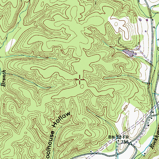 Topographic Map of Jacks Branch-Rockhouse Creek Prospects, TN