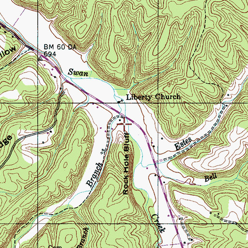 Topographic Map of Lucerne (historical), TN