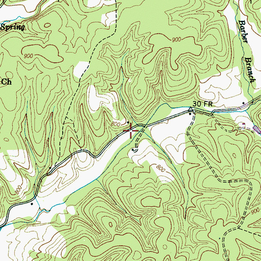 Topographic Map of Maple Valley School (historical), TN