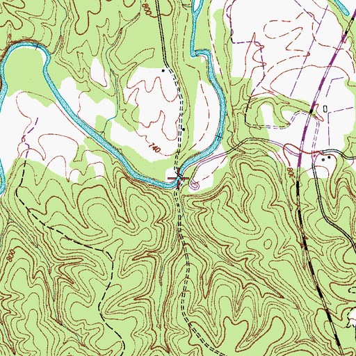 Topographic Map of Metal Ford, TN