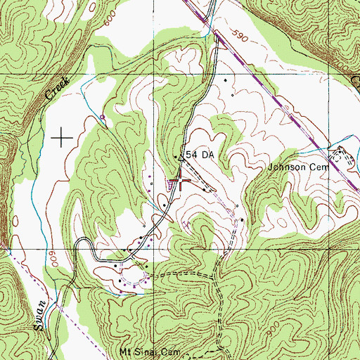 Topographic Map of Mount Sinai Church (historical), TN