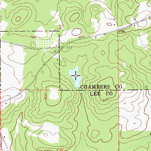 Topographic Map of Browne Lake, AL