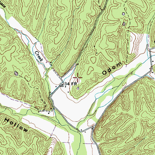Topographic Map of Odam Cemetery, TN
