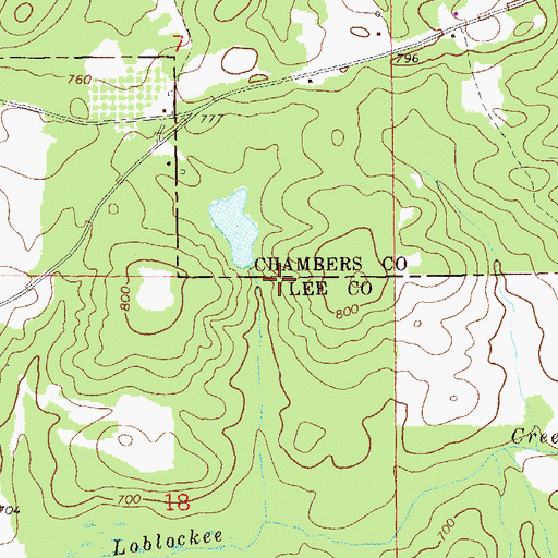 Topographic Map of Browne Dam, AL