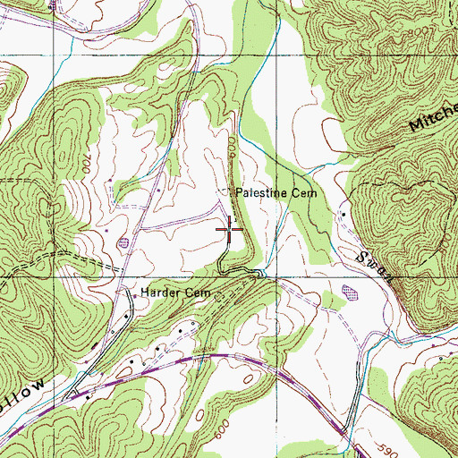 Topographic Map of Palestine (historical), TN