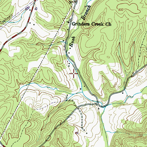 Topographic Map of Poore Cemetery, TN