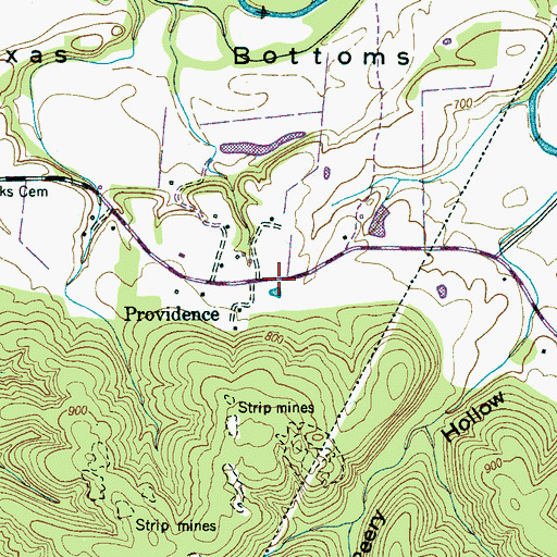 Topographic Map of Providence Church (historical), TN