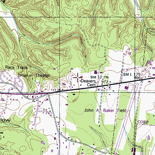 Topographic Map of Skelton Prospect, TN