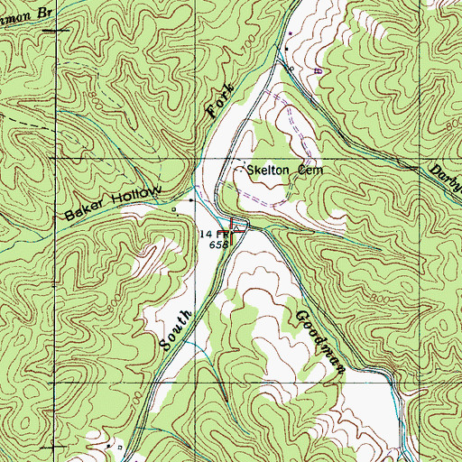 Topographic Map of Skelton School (historical), TN