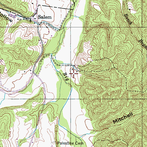 Topographic Map of Smith Cemetery, TN