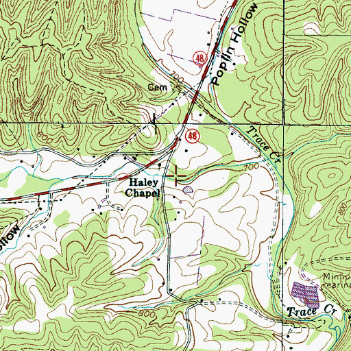 Topographic Map of Sweetwater, TN