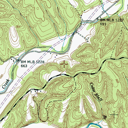 Topographic Map of Voorhies Cemetery, TN