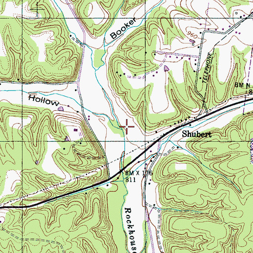 Topographic Map of Wildcat Branch, TN