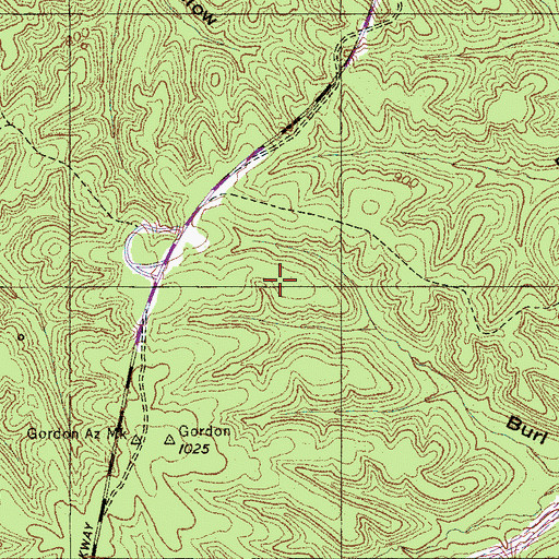 Topographic Map of Wilson Branch - Cade Branch Prospect, TN