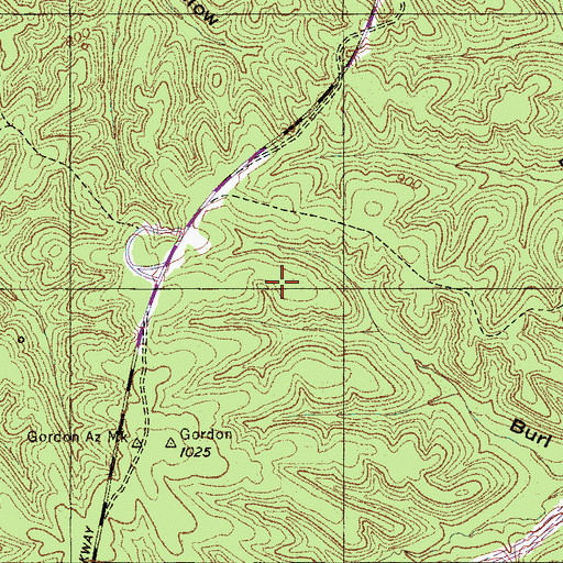 Topographic Map of Wilson Branch - Cade Branch Prospect, TN