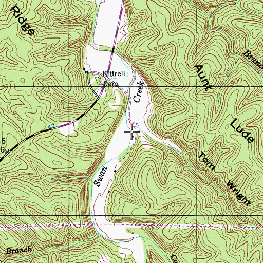Topographic Map of Wright Branch, TN