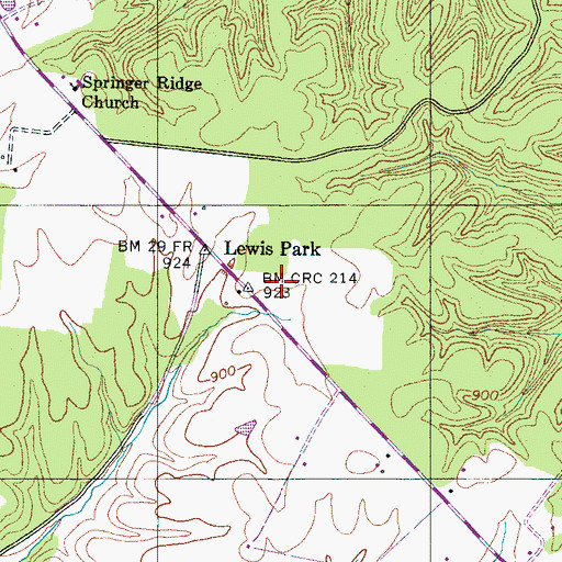 Topographic Map of Wright Cemetery, TN