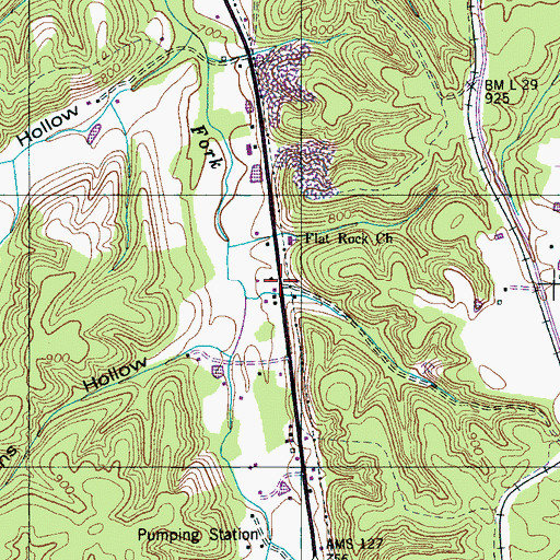 Topographic Map of Flat Rock (historical), TN