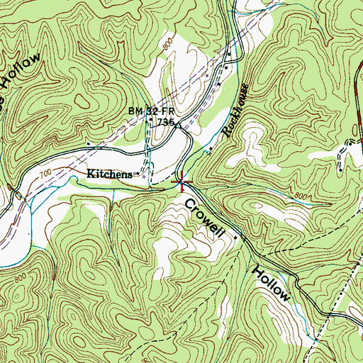 Topographic Map of Ramsey Branch, TN