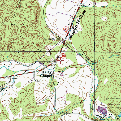 Topographic Map of Sweetwater School (historical), TN