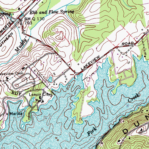 Topographic Map of Burnett School (historical), TN