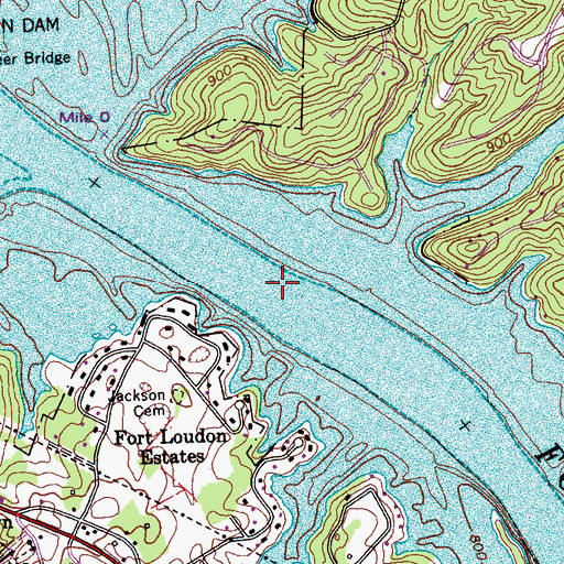 Topographic Map of Bussell Shoals, TN