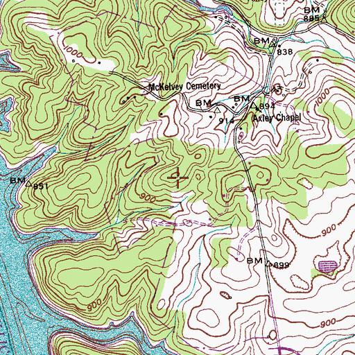 Topographic Map of Chapel HIll, TN
