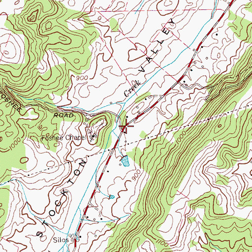 Topographic Map of Fochee, TN