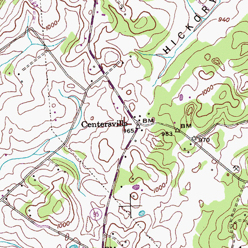 Topographic Map of Glendale School (historical), TN