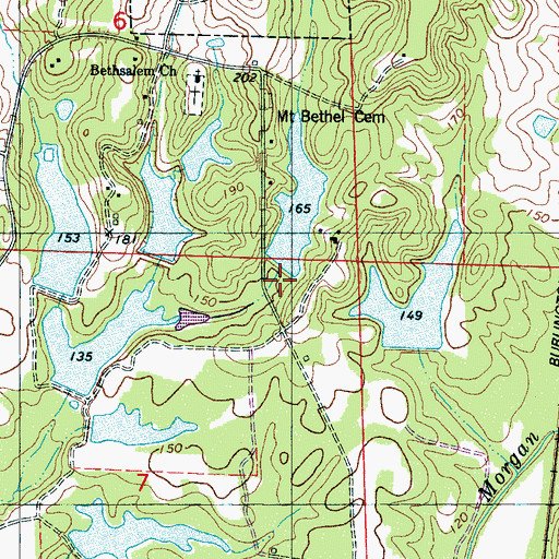 Topographic Map of Don Drennen Dam Number 2, AL