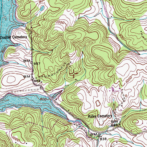 Topographic Map of McDonald Cemetery, TN