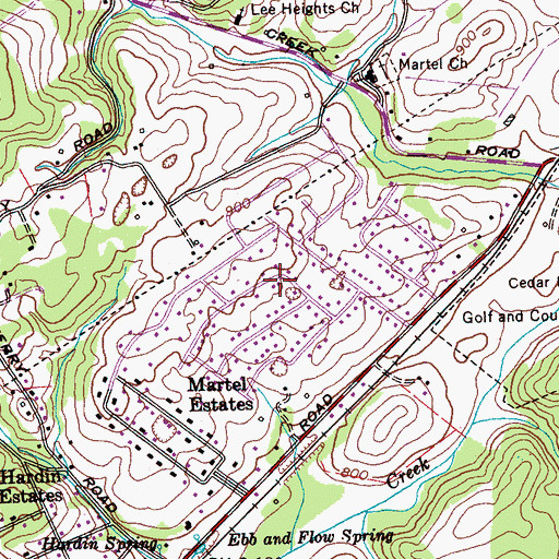 Topographic Map of Martel Estates East, TN