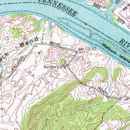 Topographic Map of Matlock School (historical), TN