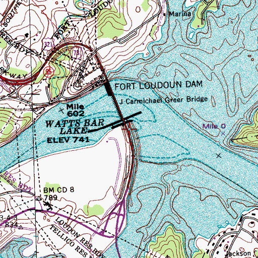 Topographic Map of Norton Islands (historical), TN