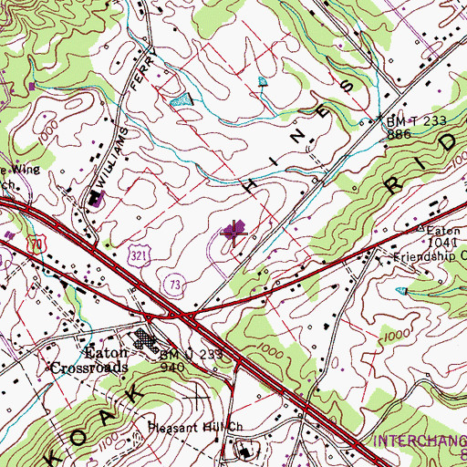 Topographic Map of North Middle School, TN