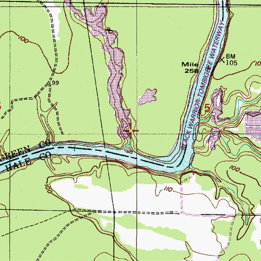Topographic Map of Dollarhide Hunting Lake, AL