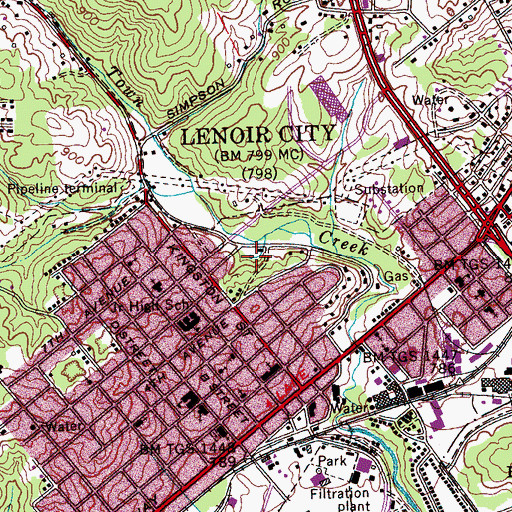 Topographic Map of Rock sjprings, TN