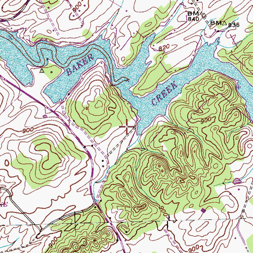 Topographic Map of Rollins Cemetery, TN