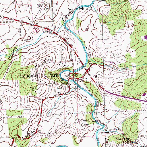Topographic Map of Roberson School (historical), TN