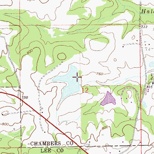 Topographic Map of Hinkle Dam, AL