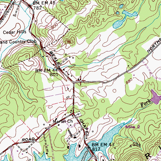 Topographic Map of Union Valley School (historical), TN