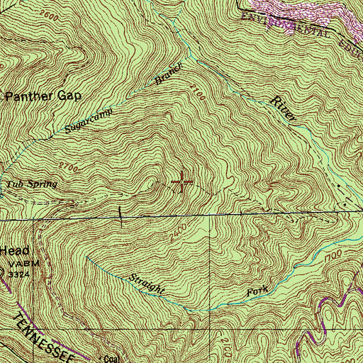 Topographic Map of Brushy Mountain Number 6 Mine, TN