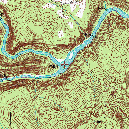 Topographic Map of Clear Creek Junction, TN
