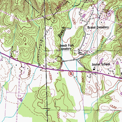 Topographic Map of Crookedfork (historical), TN