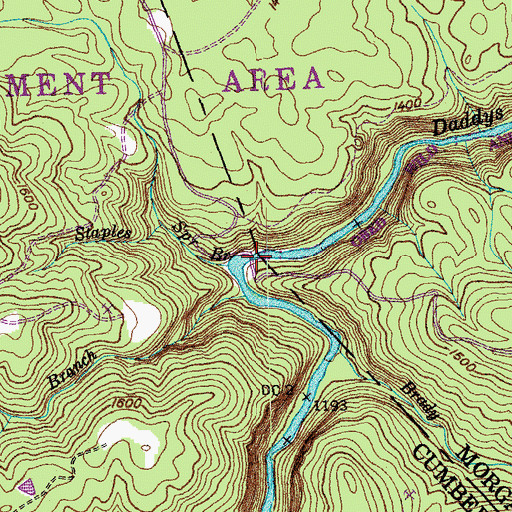 Topographic Map of Devils Breakfast Table, TN