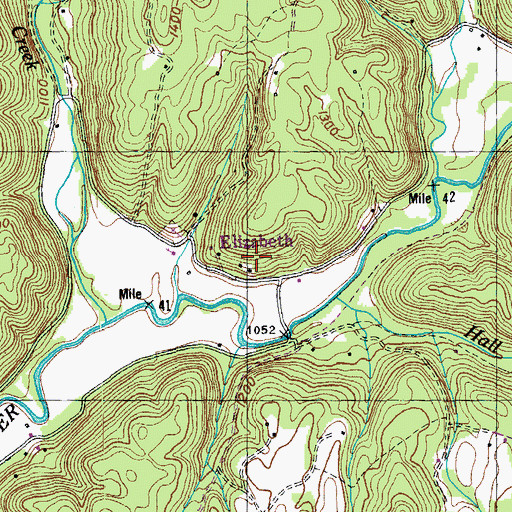 Topographic Map of Elizabeth, TN