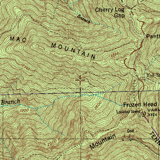 Topographic Map of Frozen Head State Environmental Education Area, TN