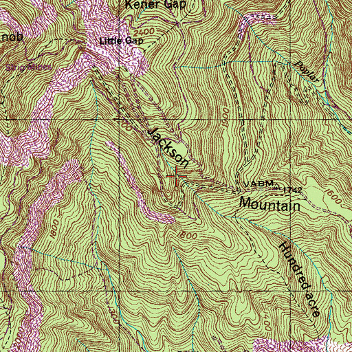 Topographic Map of Jackson Spring, TN
