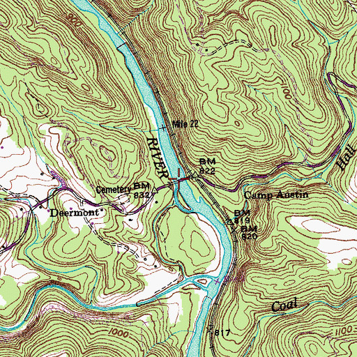 Topographic Map of Melhorn Ford, TN