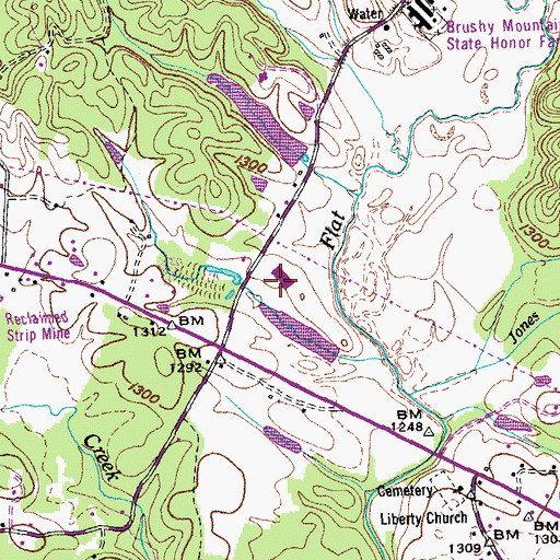 Topographic Map of Morgan County Vocational Center, TN